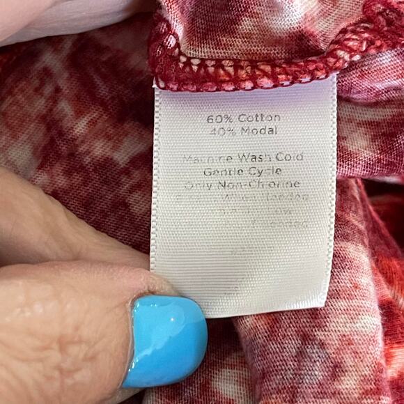 Columbia t-shirt Henley knit top women's large red pink cabin look comfortable - Picture 10 of 16